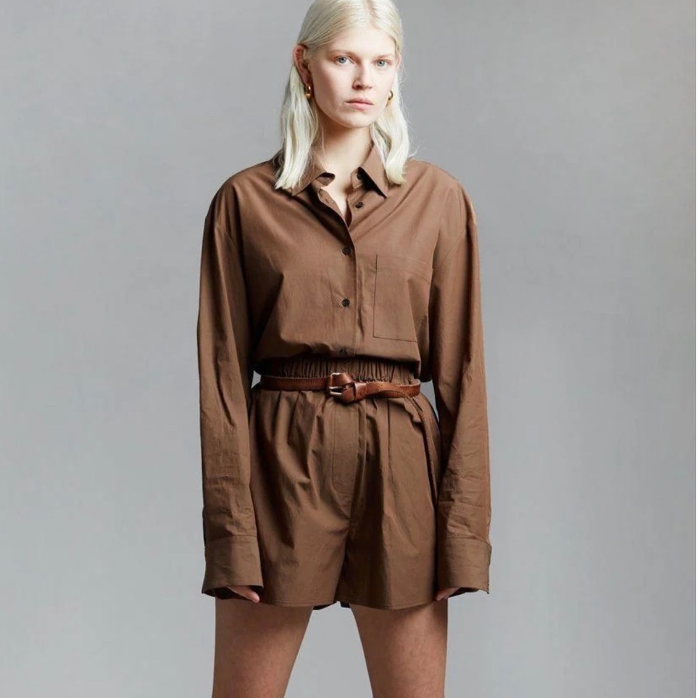 The Frankie Shop LUI ORGANIC COTTON BOXER SHORT - CHOCOLATE